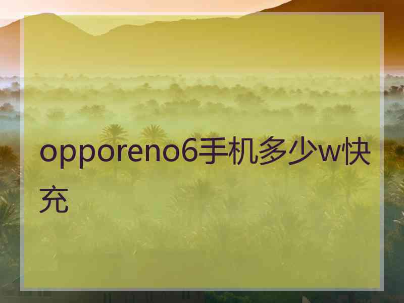 opporeno6手机多少w快充