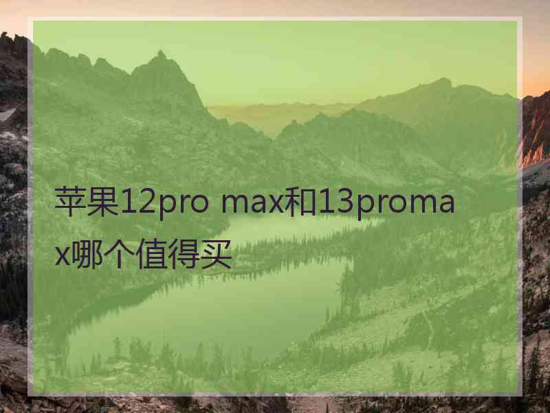 苹果12pro max和13promax哪个值得买