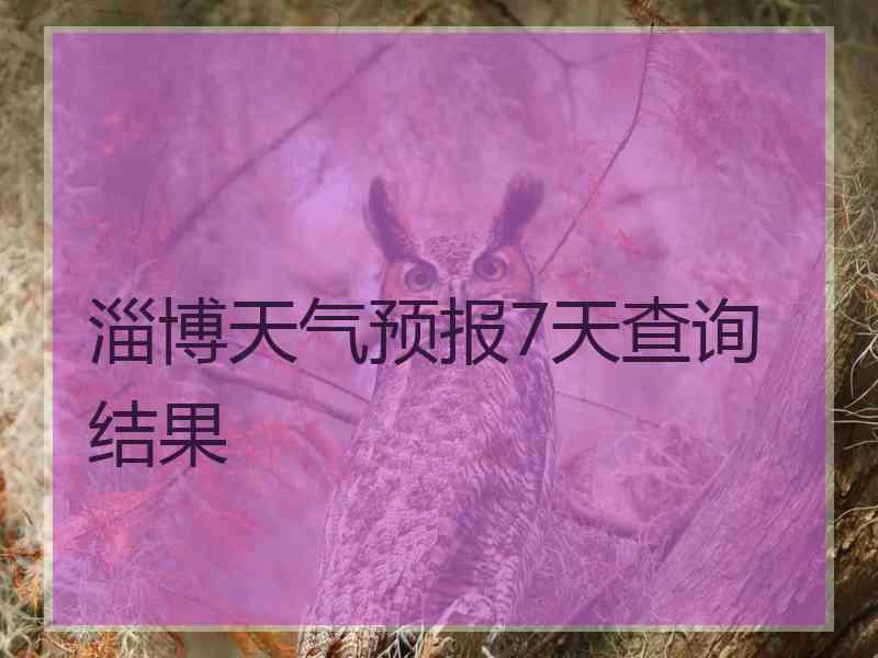 淄博天气预报7天查询结果