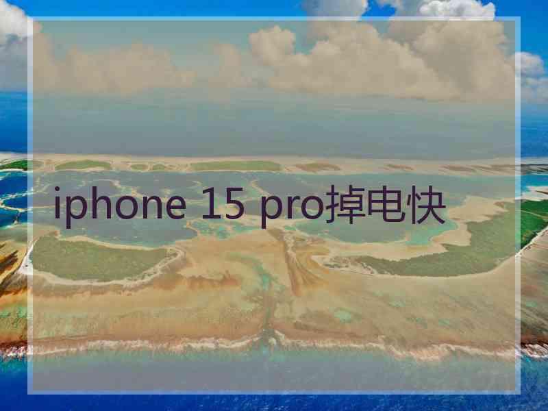 iphone 15 pro掉电快