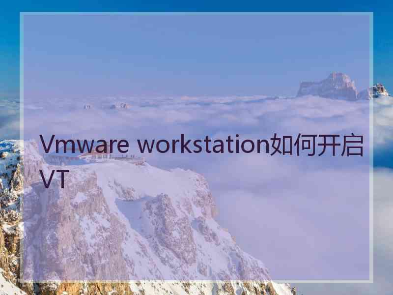 Vmware workstation如何开启VT