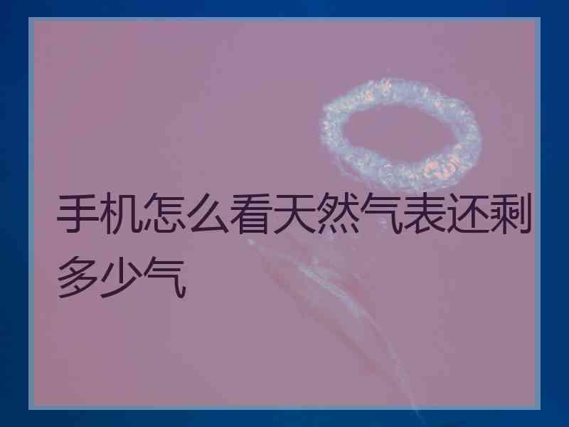 手机怎么看天然气表还剩多少气