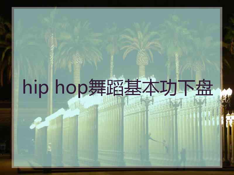 hip hop舞蹈基本功下盘