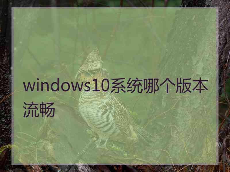 windows10系统哪个版本流畅