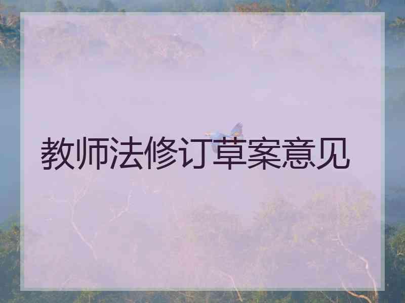 教师法修订草案意见