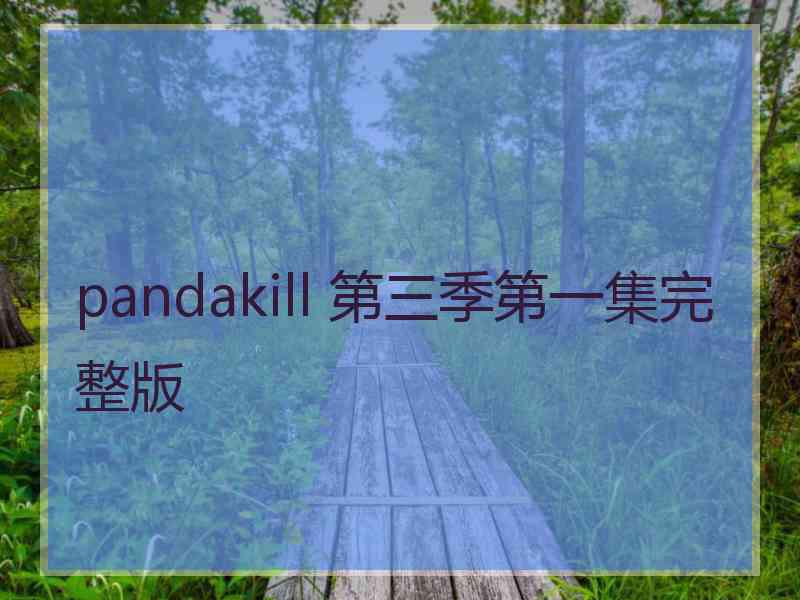 pandakill 第三季第一集完整版