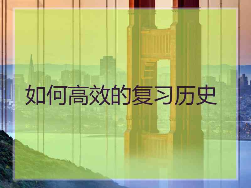 如何高效的复习历史