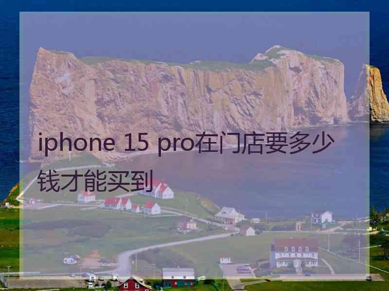 iphone 15 pro在门店要多少钱才能买到