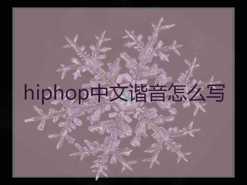 hiphop中文谐音怎么写