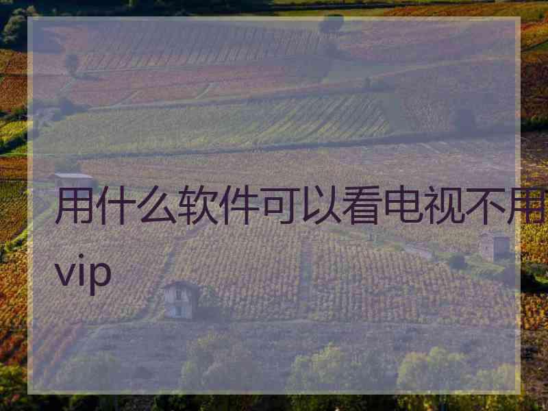 用什么软件可以看电视不用vip