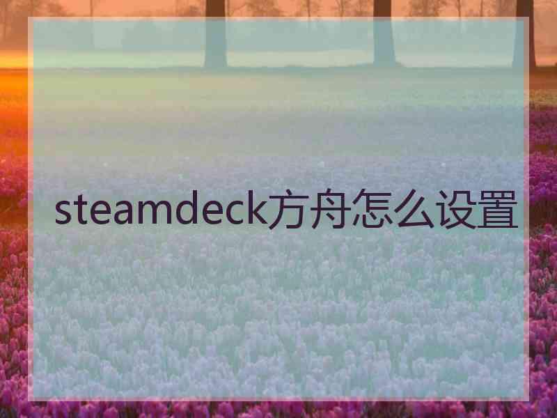 steamdeck方舟怎么设置