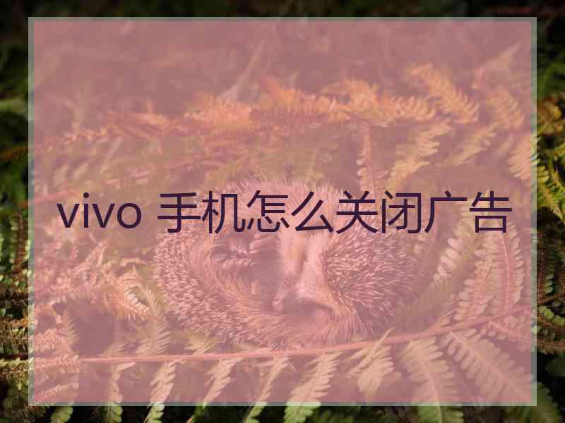 vivo 手机怎么关闭广告