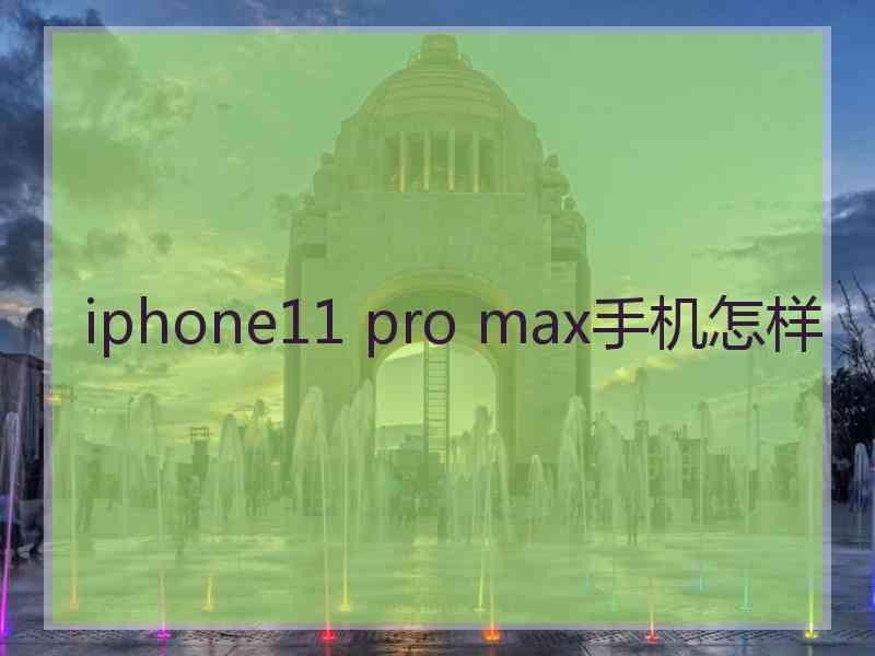 iphone11 pro max手机怎样