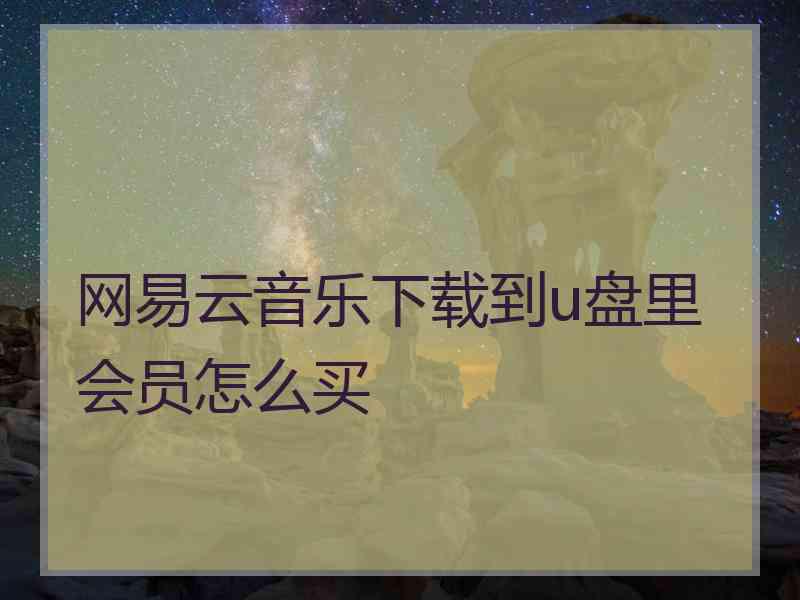 网易云音乐下载到u盘里会员怎么买