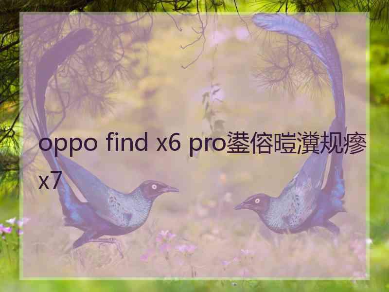 oppo find x6 pro鍙傛暟瀵规瘮x7