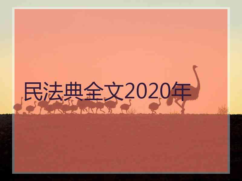 民法典全文2020年