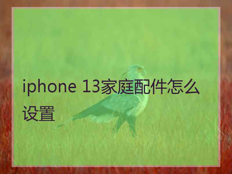 iphone 13家庭配件怎么设置