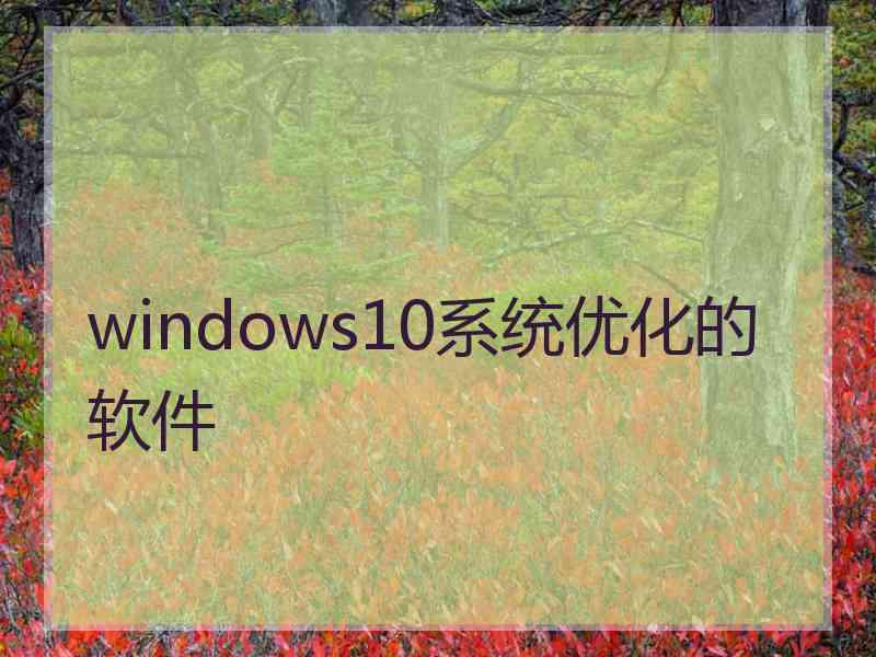 windows10系统优化的软件