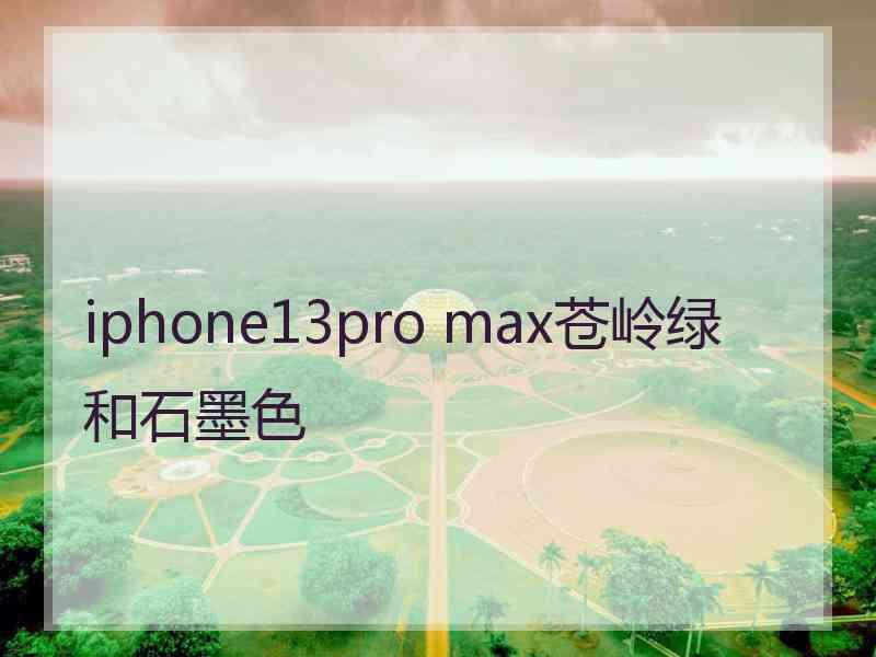 iphone13pro max苍岭绿和石墨色