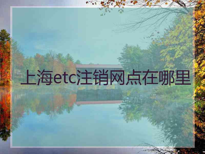 上海etc注销网点在哪里