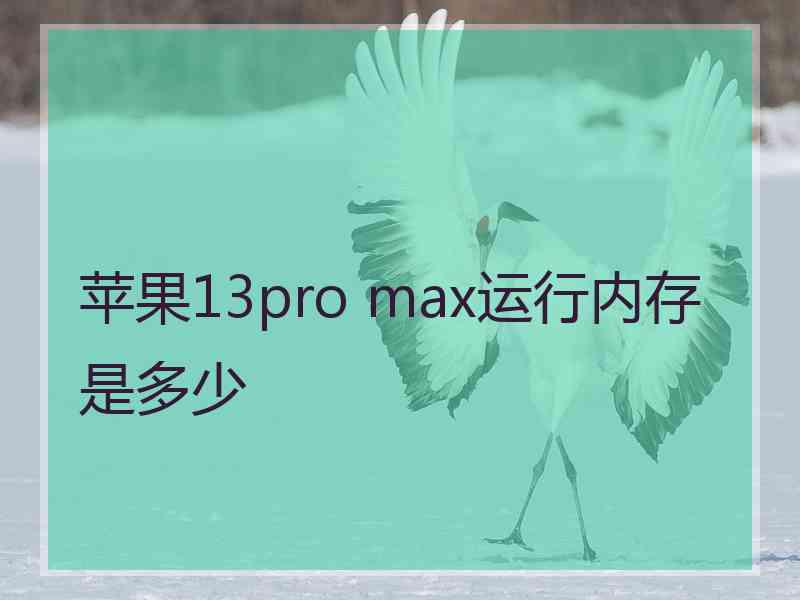 苹果13pro max运行内存是多少