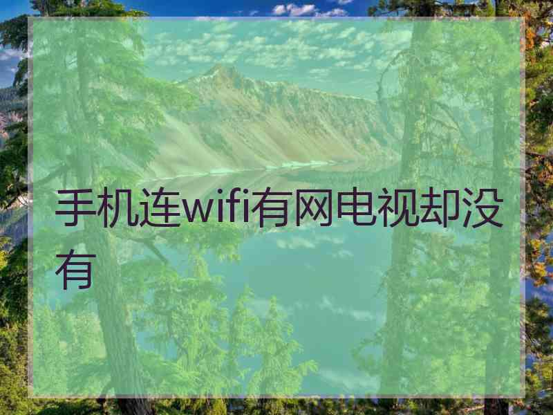 手机连wifi有网电视却没有