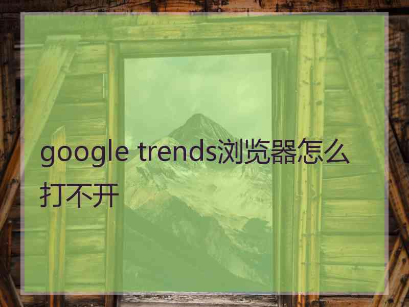 google trends浏览器怎么打不开