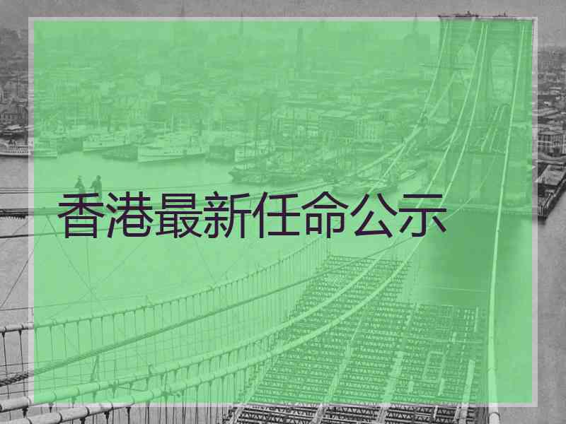 香港最新任命公示