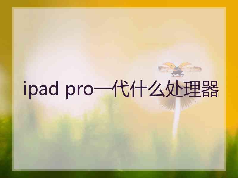 ipad pro一代什么处理器