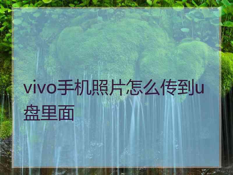 vivo手机照片怎么传到u盘里面