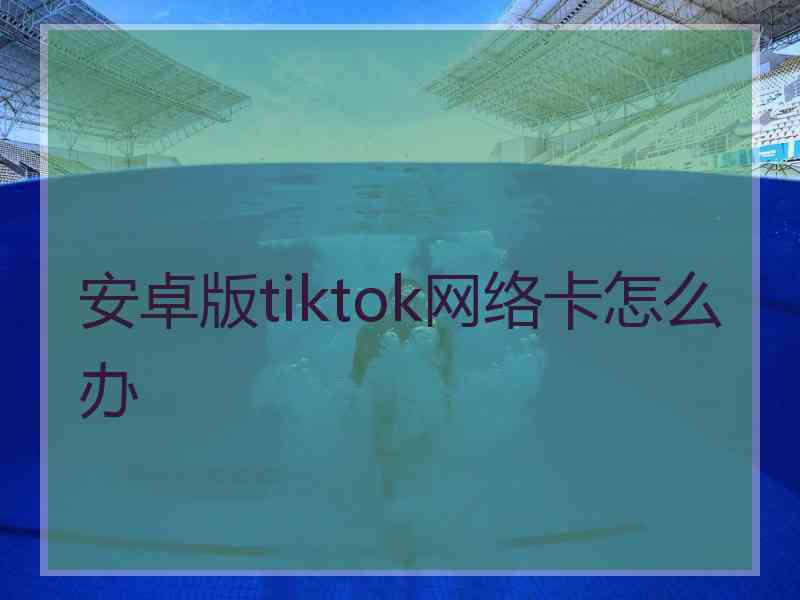 安卓版tiktok网络卡怎么办