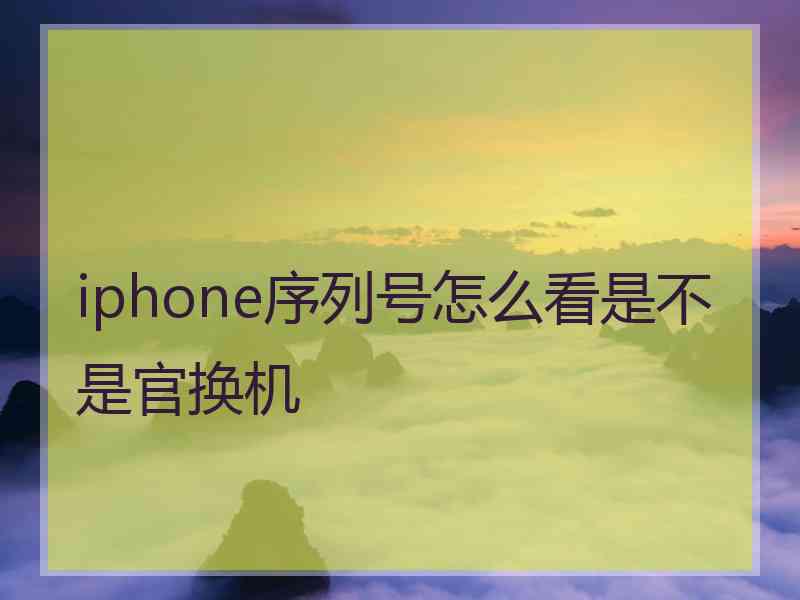 iphone序列号怎么看是不是官换机