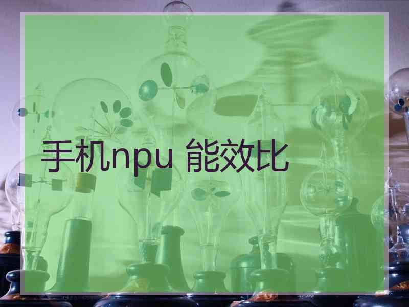 手机npu 能效比