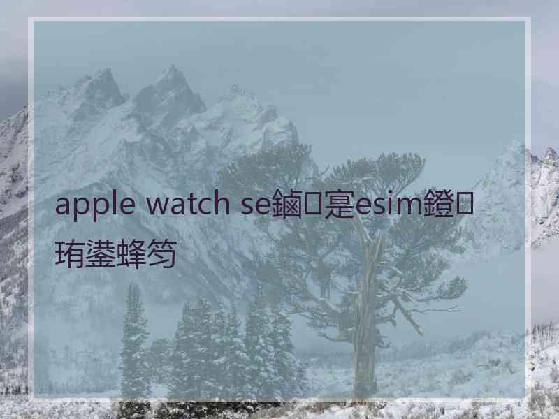 apple watch se鏀寔esim鐙珛鍙蜂笉