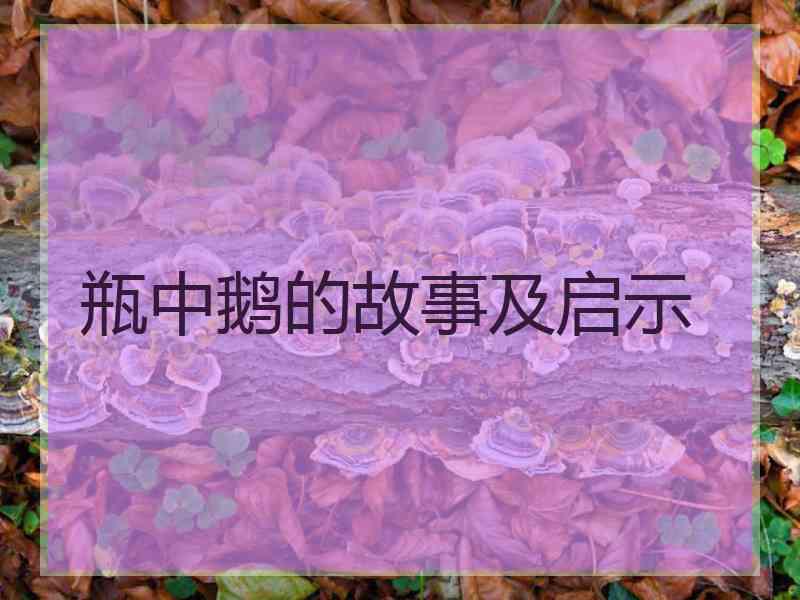 瓶中鹅的故事及启示