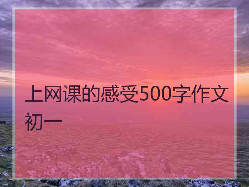 上网课的感受500字作文初一