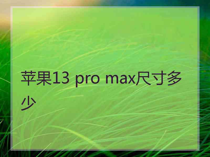 苹果13 pro max尺寸多少