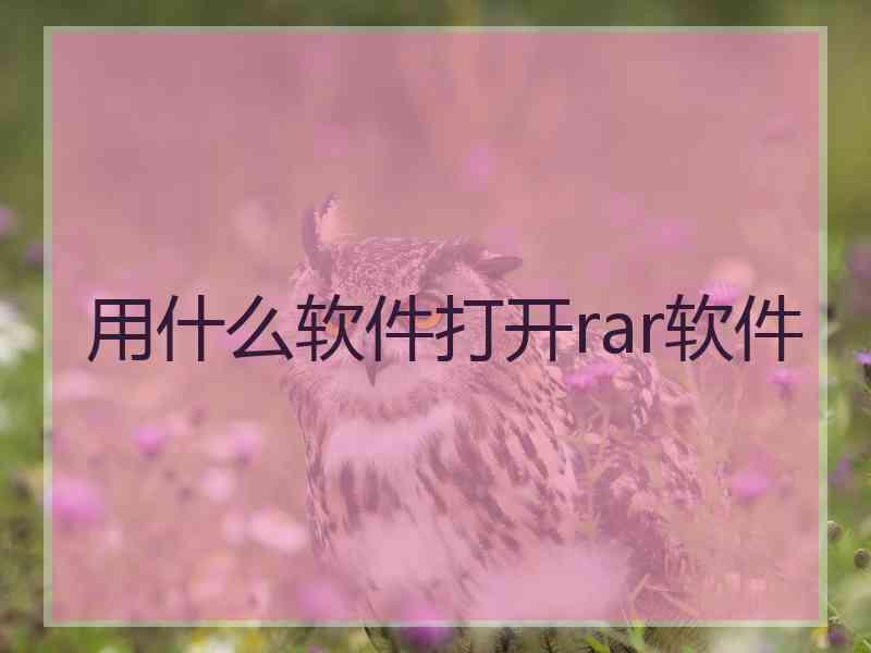 用什么软件打开rar软件