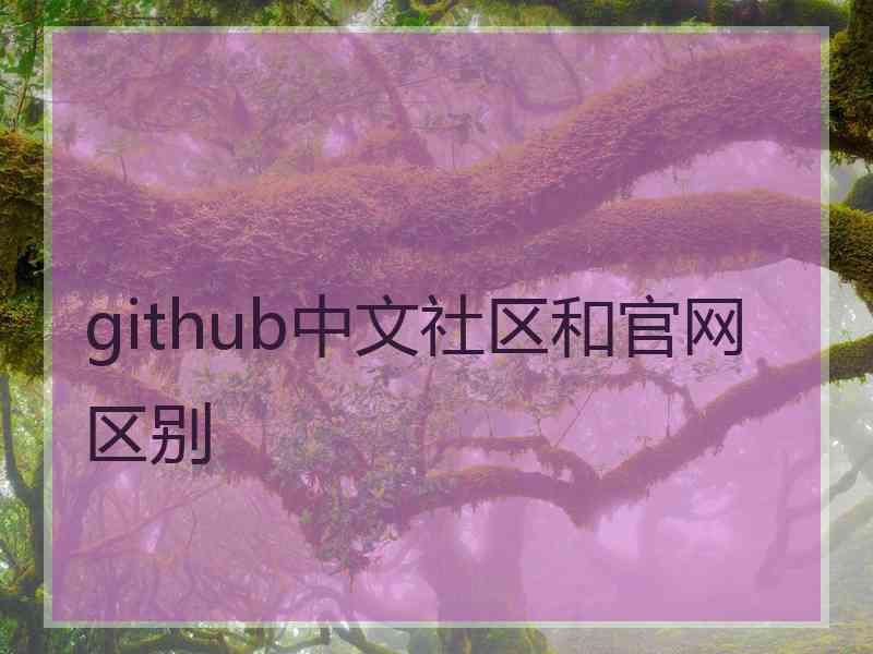 github中文社区和官网区别