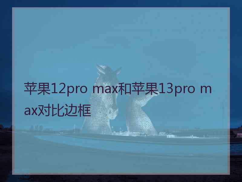 苹果12pro max和苹果13pro max对比边框