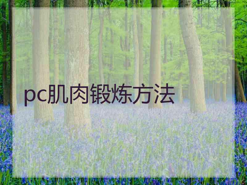 pc肌肉锻炼方法