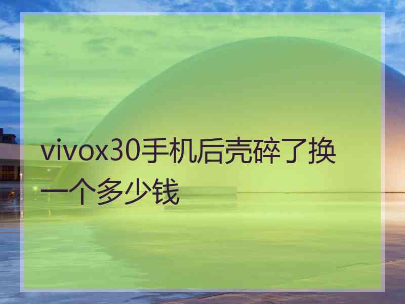 vivox30手机后壳碎了换一个多少钱