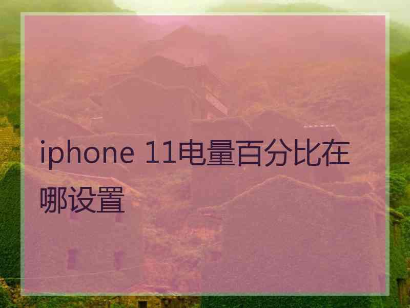 iphone 11电量百分比在哪设置