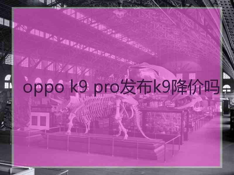 oppo k9 pro发布k9降价吗