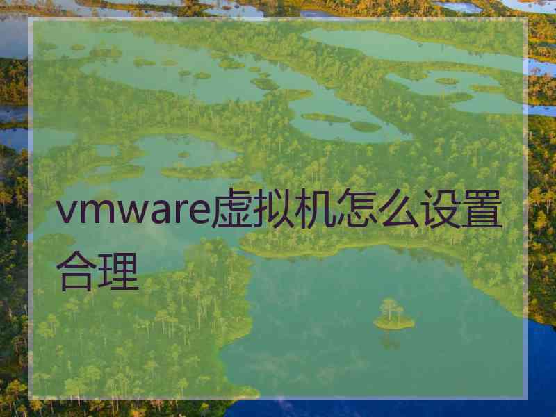 vmware虚拟机怎么设置合理