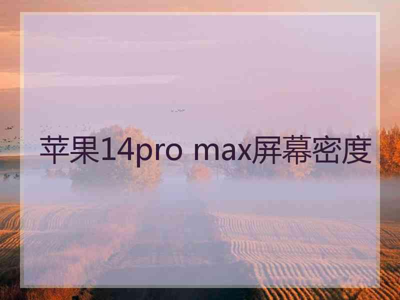 苹果14pro max屏幕密度