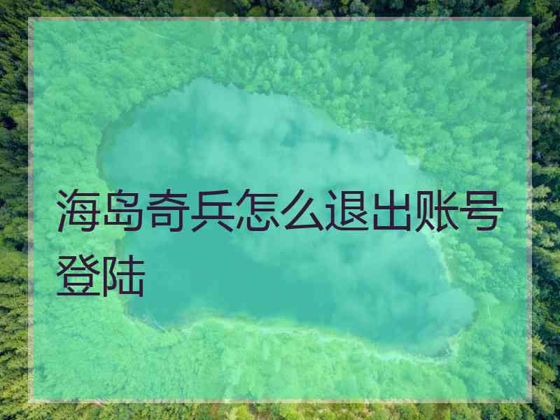 海岛奇兵怎么退出账号登陆