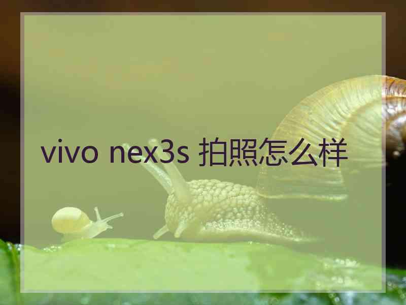 vivo nex3s 拍照怎么样