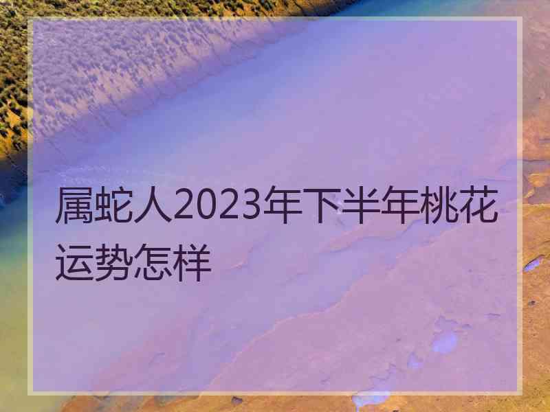 属蛇人2023年下半年桃花运势怎样