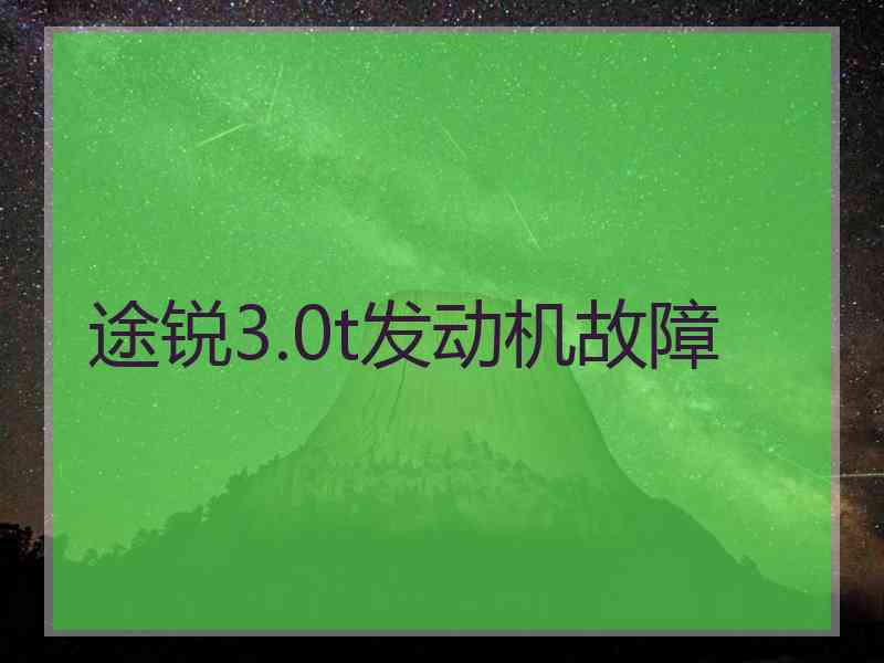 途锐3.0t发动机故障